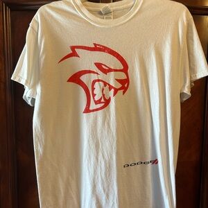 Gildan White Tee with Red Hellcat Graphic